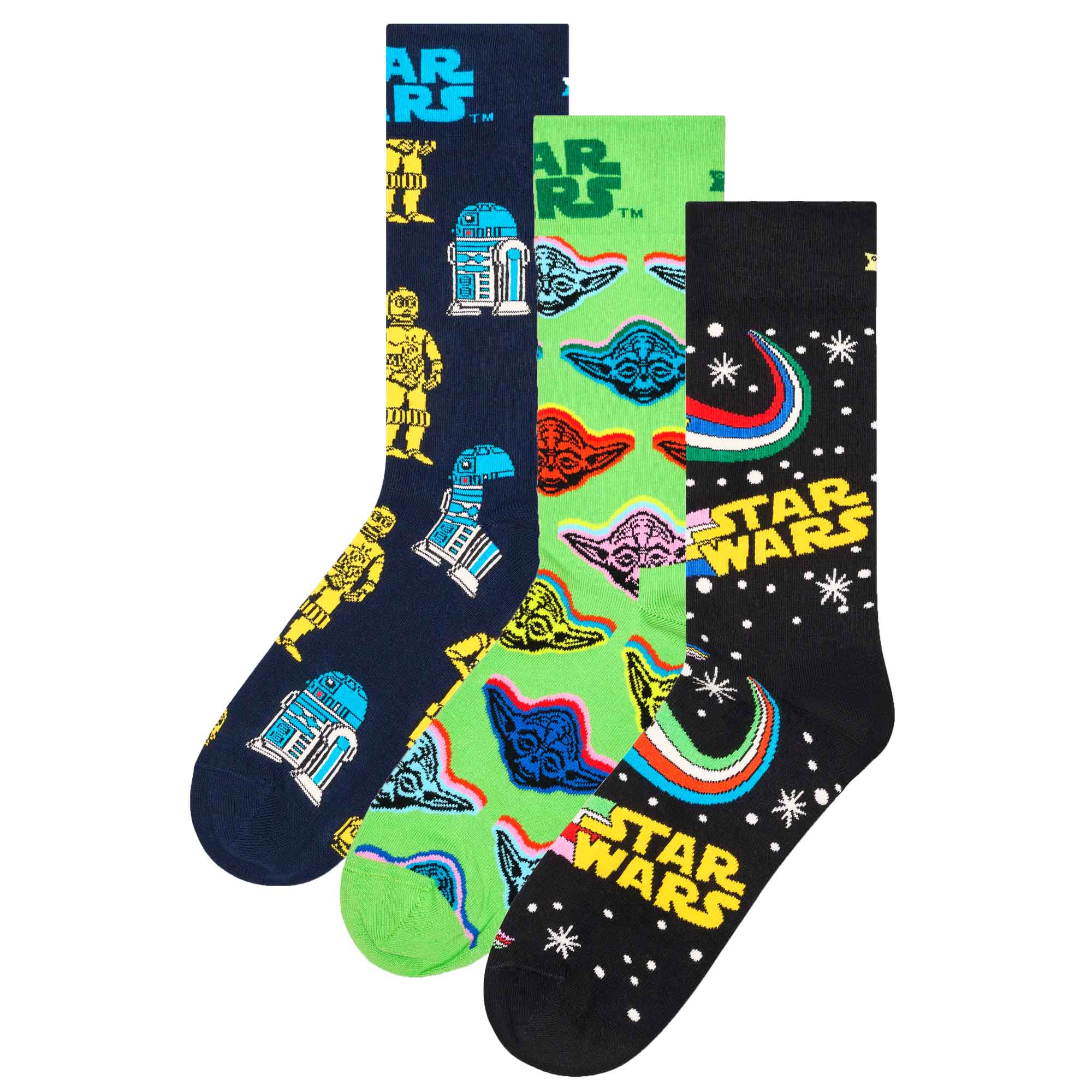 Happy Socks Herren Socken, 3er Pack - STAR WARS, Geschenkbox, Motivsocken