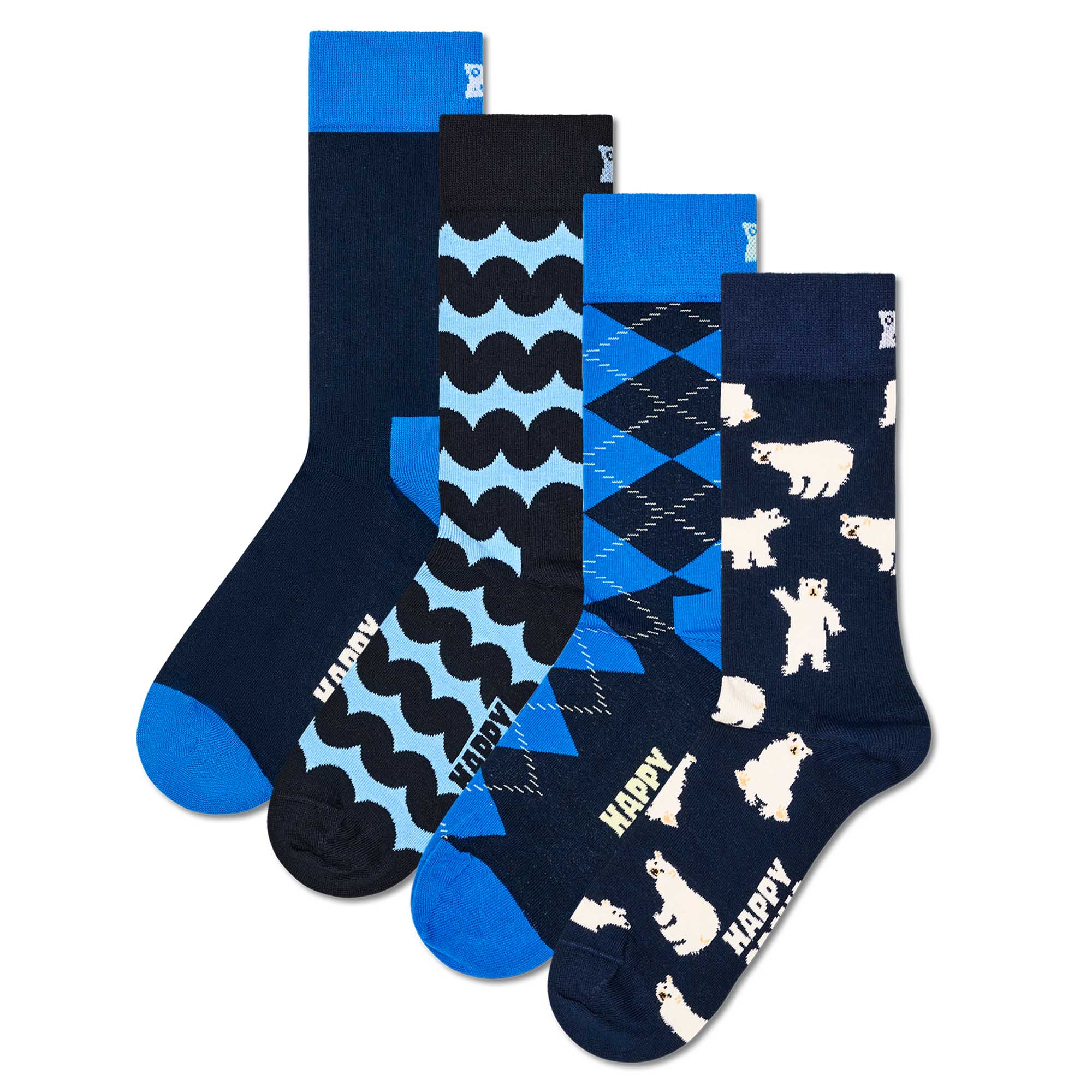 Happy Socks 4 pack unisex socks, gift box, mixed colours