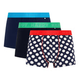 Happy Socks Men's Boxer Shorts, 3-Pack - Trunks, Cotton Stretch, Plain/Patterned