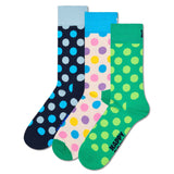 Happy Socks Unisex Socks, 3-Pack - Classic, Pattern, Cotton Blend, Mixed Colors