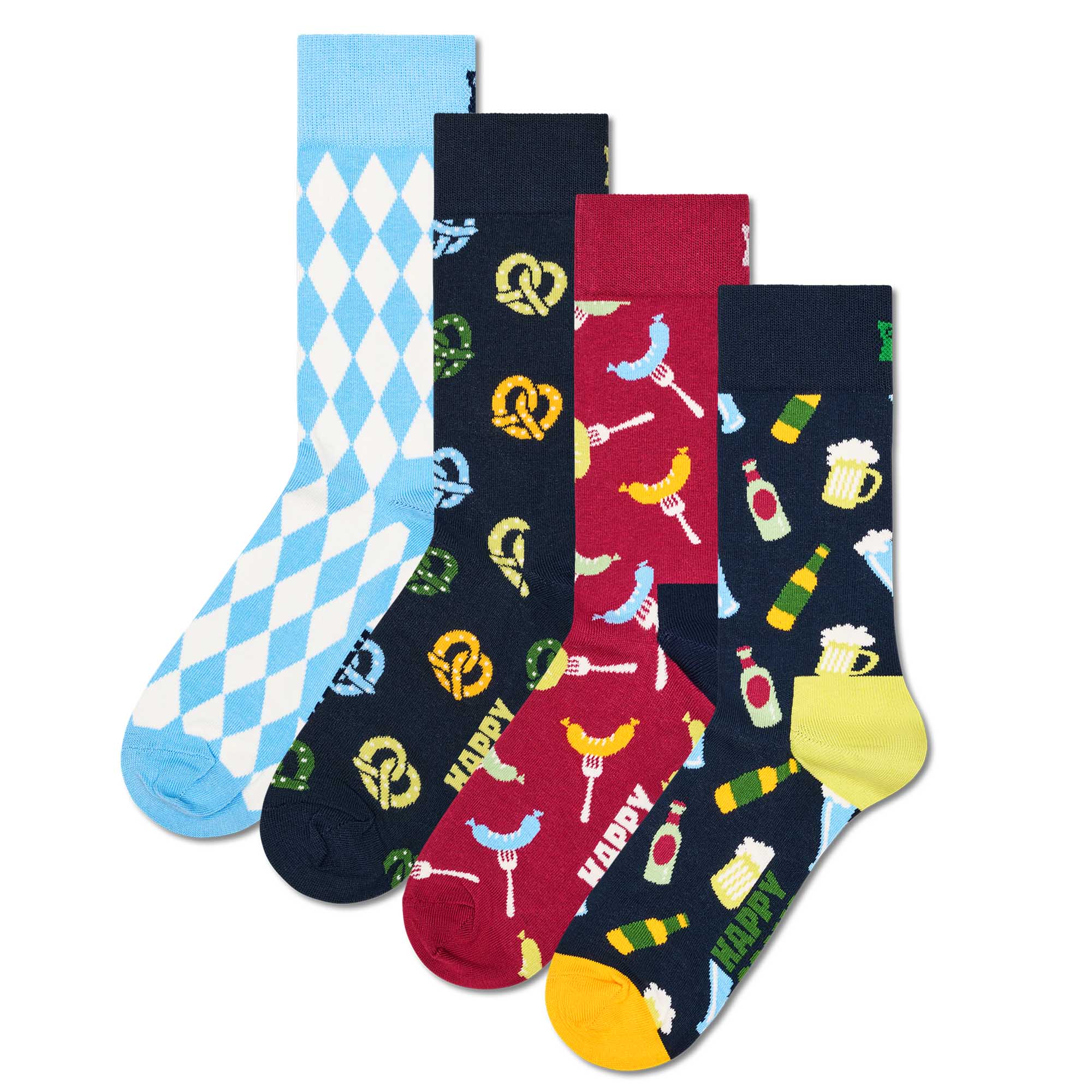 Happy Socks 4er Pack Unisex Socken - Geschenkbox, Classics, gemischte Farben