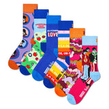 Happy Socks Unisex Socken, 6er Pack - The Beatles Gift Set, Geschenkbox, Farb-Mix