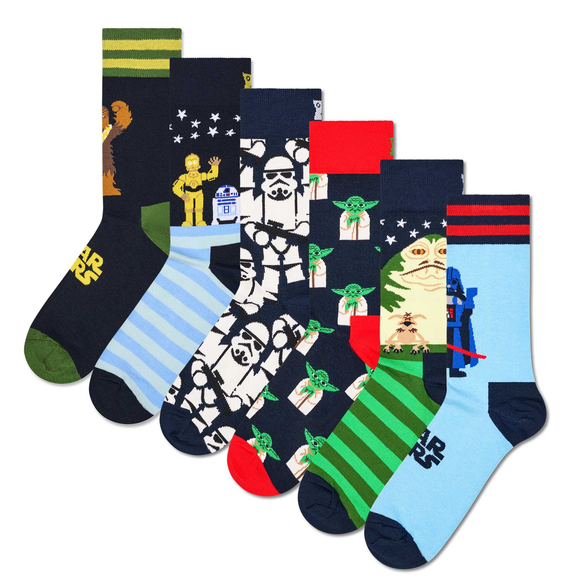 Happy Socks Herren Socken, 6er Pack - STAR WARS, Geschenkbox, Motivsocken