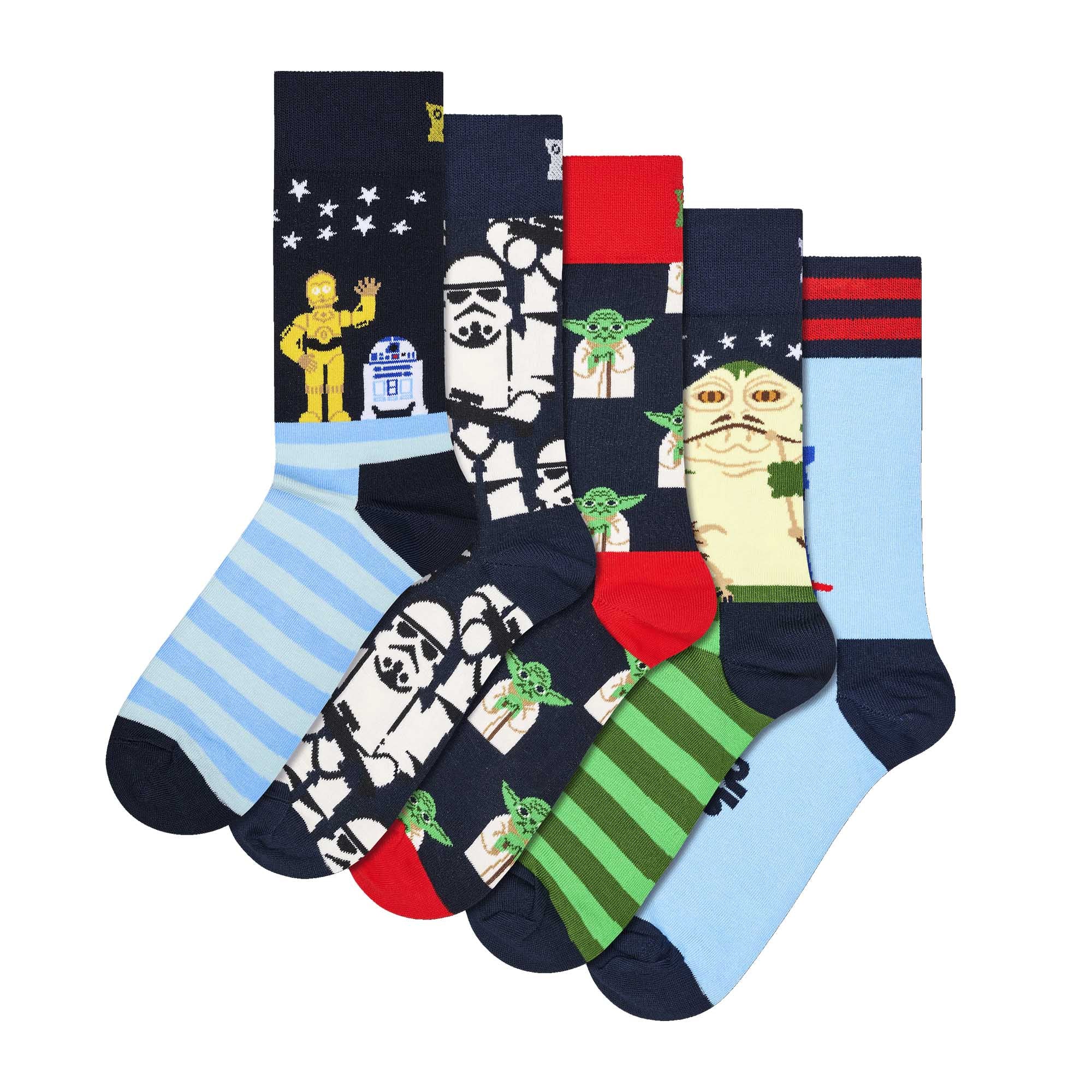 Happy Socks Herren Socken, 6er Pack - STAR WARS, Geschenkbox, Motivsocken