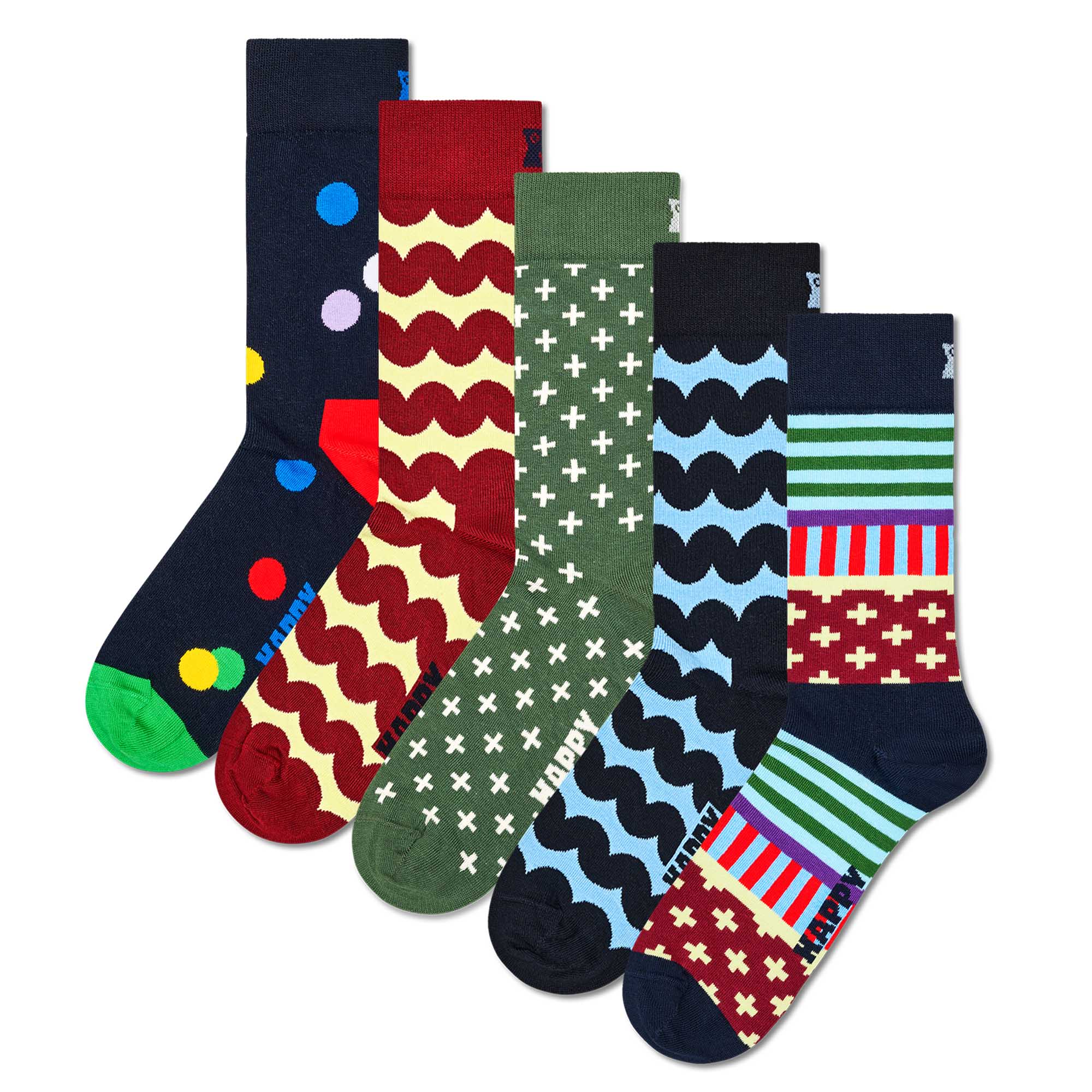 Happy Socks Unisex Socken, 5er Pack - Motivsocken, Kurzsocken, Baumwolle