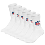 NFL Unisex Socks, 6-pack – NFL Shield Crew Socks, Logo, Cotton Blend