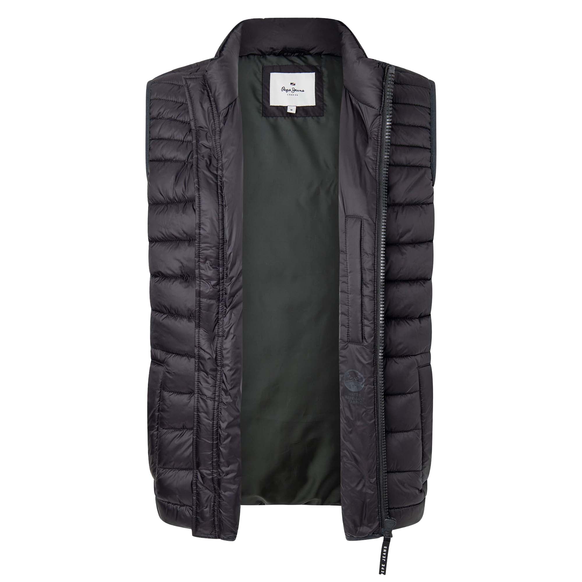 Pepe Jeans Herren Steppweste - BALLE GILLET, Nylon, Stehkragen, Taschen, einfarbig