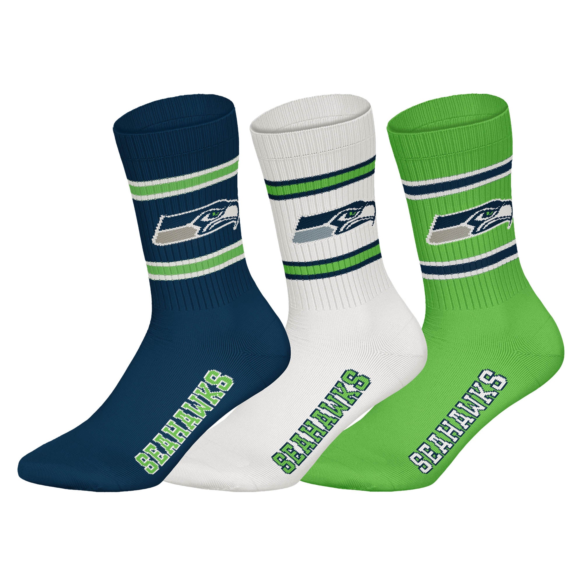 NFL Unisex Socken, 3er Pack - NFL Teams, 3Pack Crew Socks, Football, Logo, Baumwollmischung