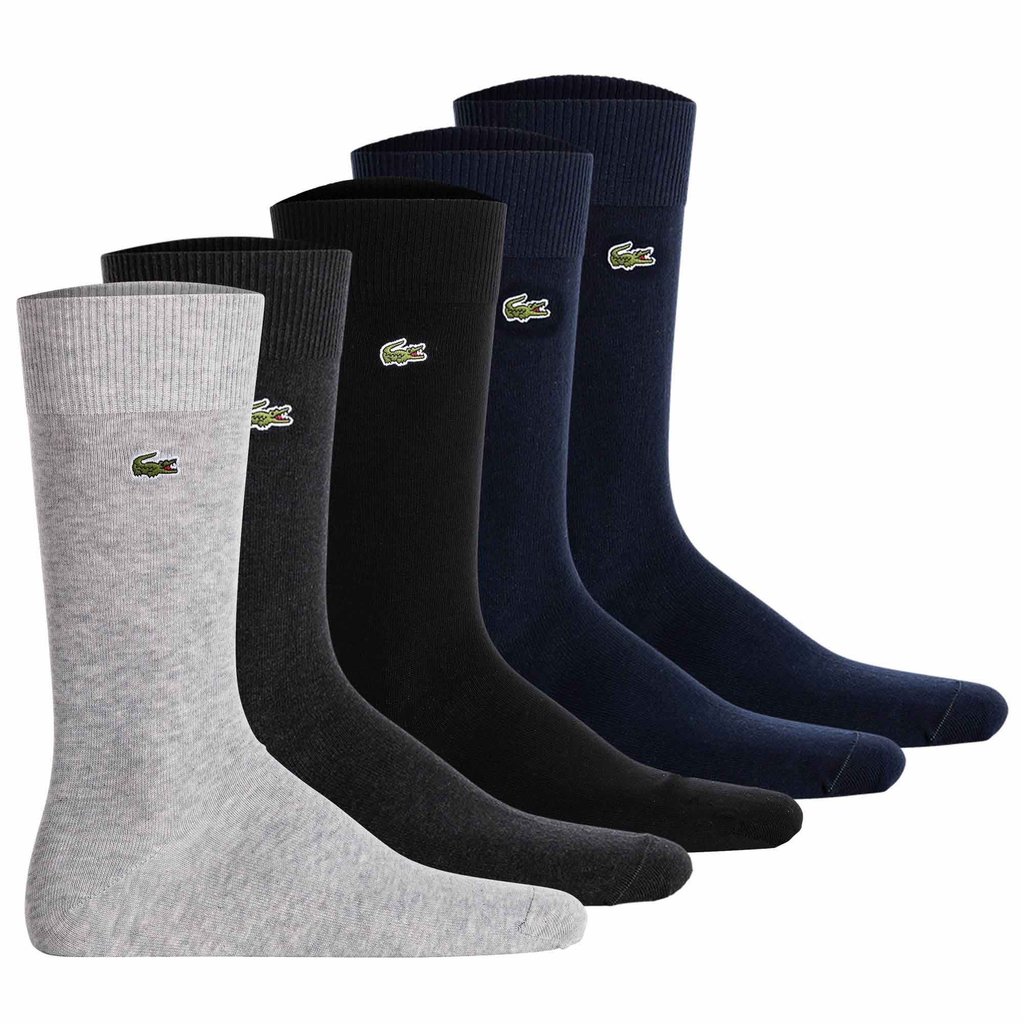 LACOSTE Herren Socken, 5er Pack - Baumwollmischung, einfarbig, Logo