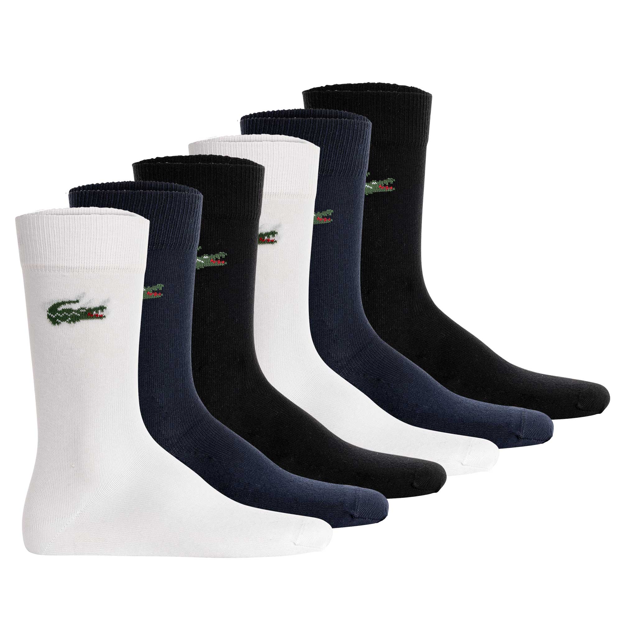 LACOSTE Unisex Socks, 6-pack – Long Cotton Blend Jersey Socks, Business Socks, Logo, Plain