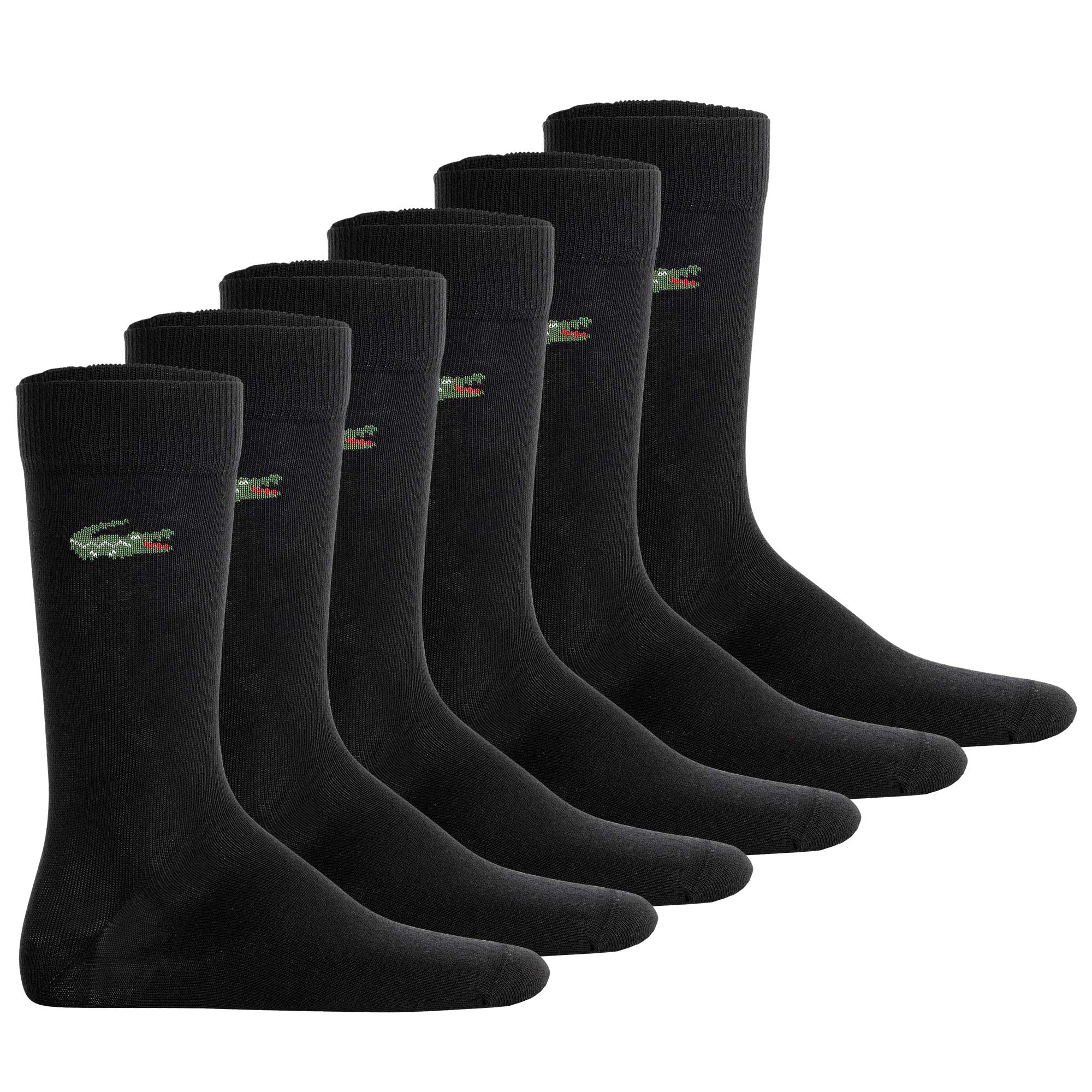 LACOSTE Unisex Socks, 6-pack – Long Cotton Blend Jersey Socks, Business Socks, Logo, Plain