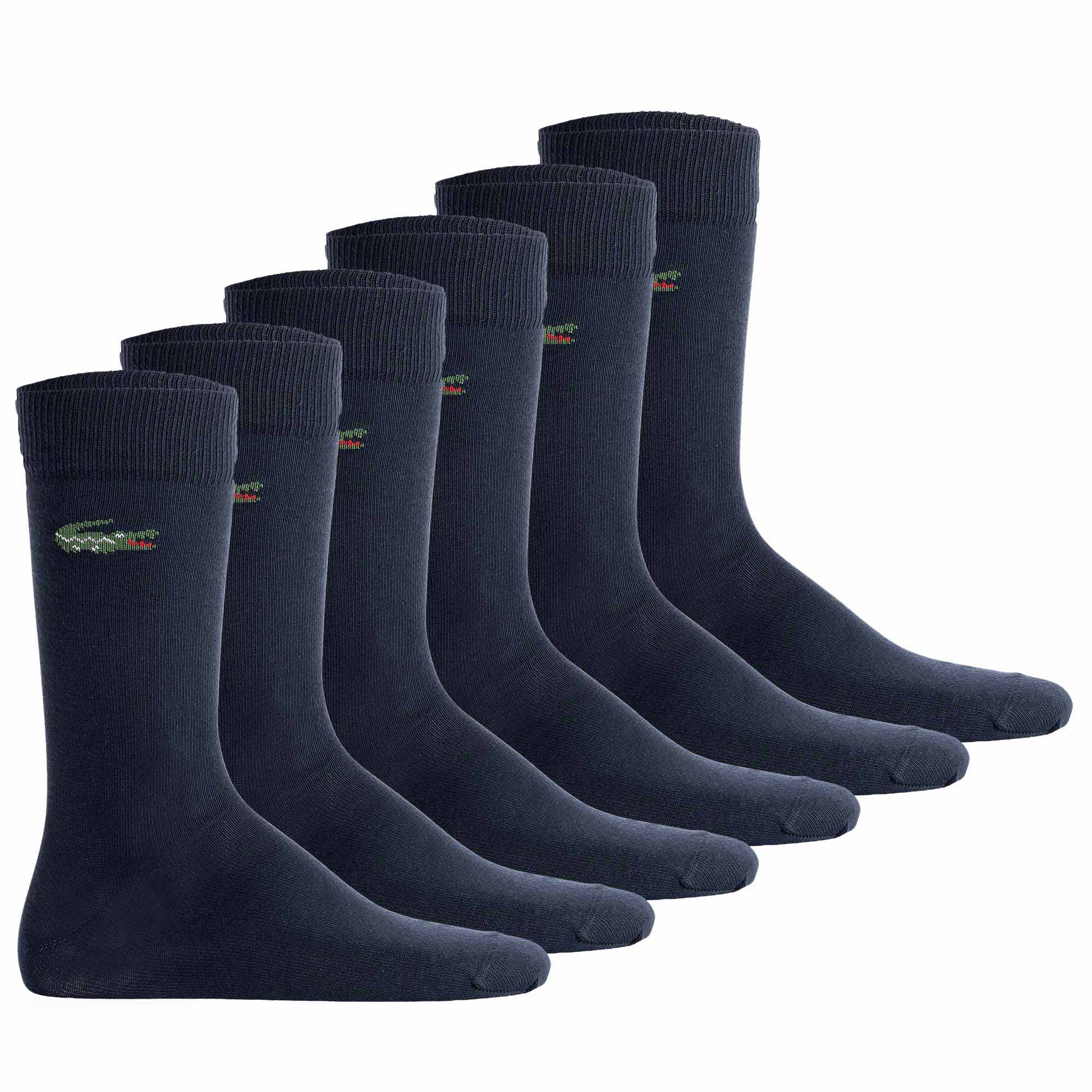 LACOSTE Unisex Socken, 6er Pack - Long Cotton Blend Jersey Socks, Business-Socken, Logo, einfarbig