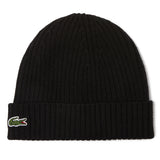 LACOSTE Unisex Beanie - Knitted Beanie, Wool, Logo Patch, One Size