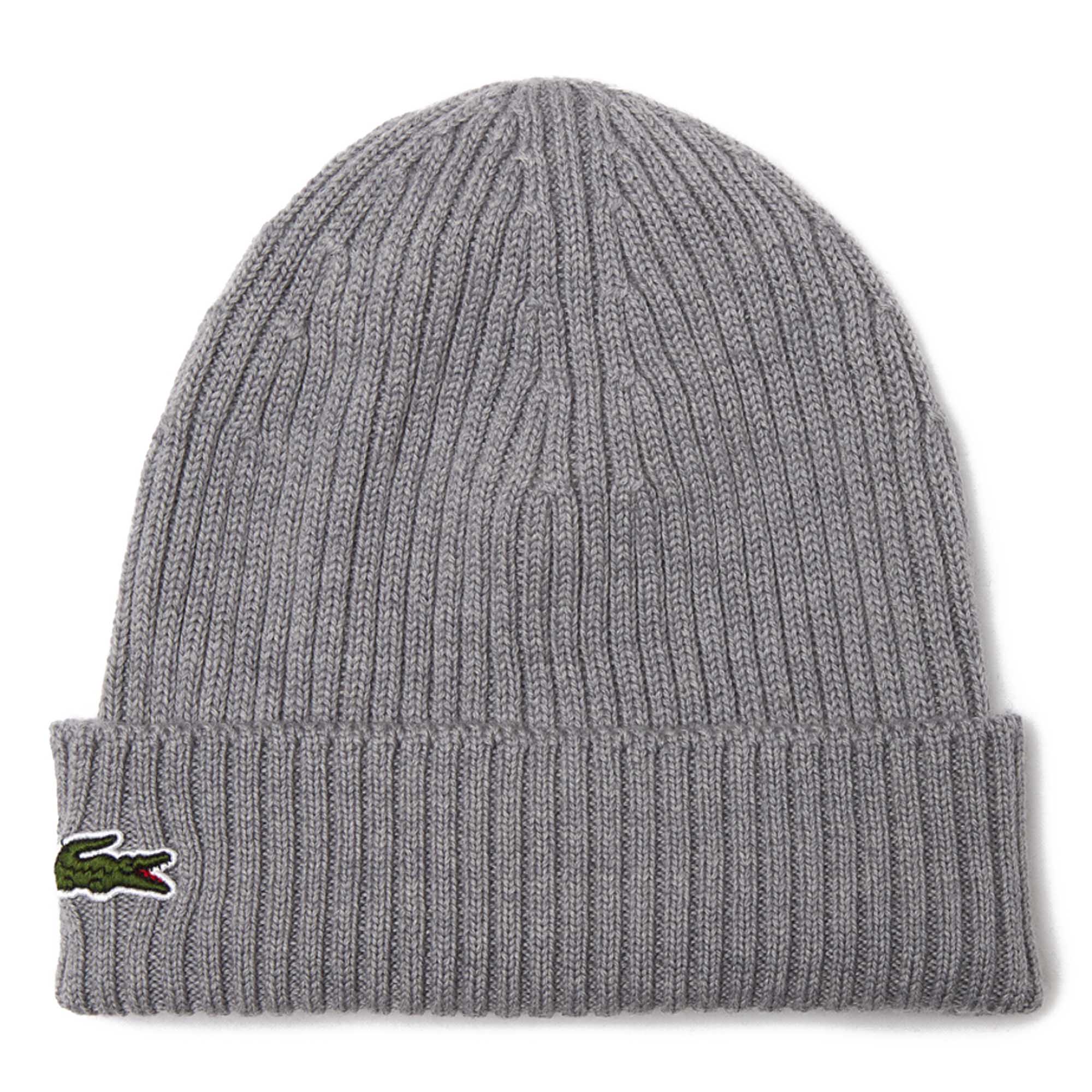 LACOSTE Unisex Mütze - Strickmütze, Beanie, Wolle, Logo-Patch, One Size