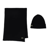 LACOSTE Men Scarf & Cap - Gift set, knitted cap, logo patch, one size