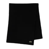 LACOSTE unisex scarf - logo, wool, single-coloured
