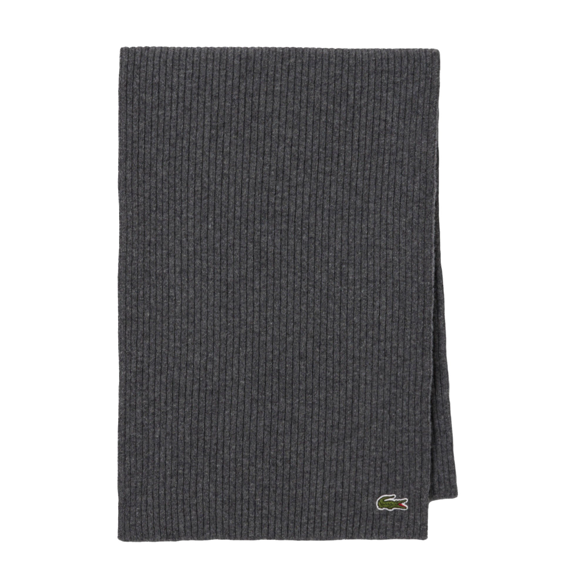 LACOSTE unisex scarf - logo, wool, single-coloured