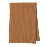 LACOSTE unisex scarf - logo, wool, single-coloured