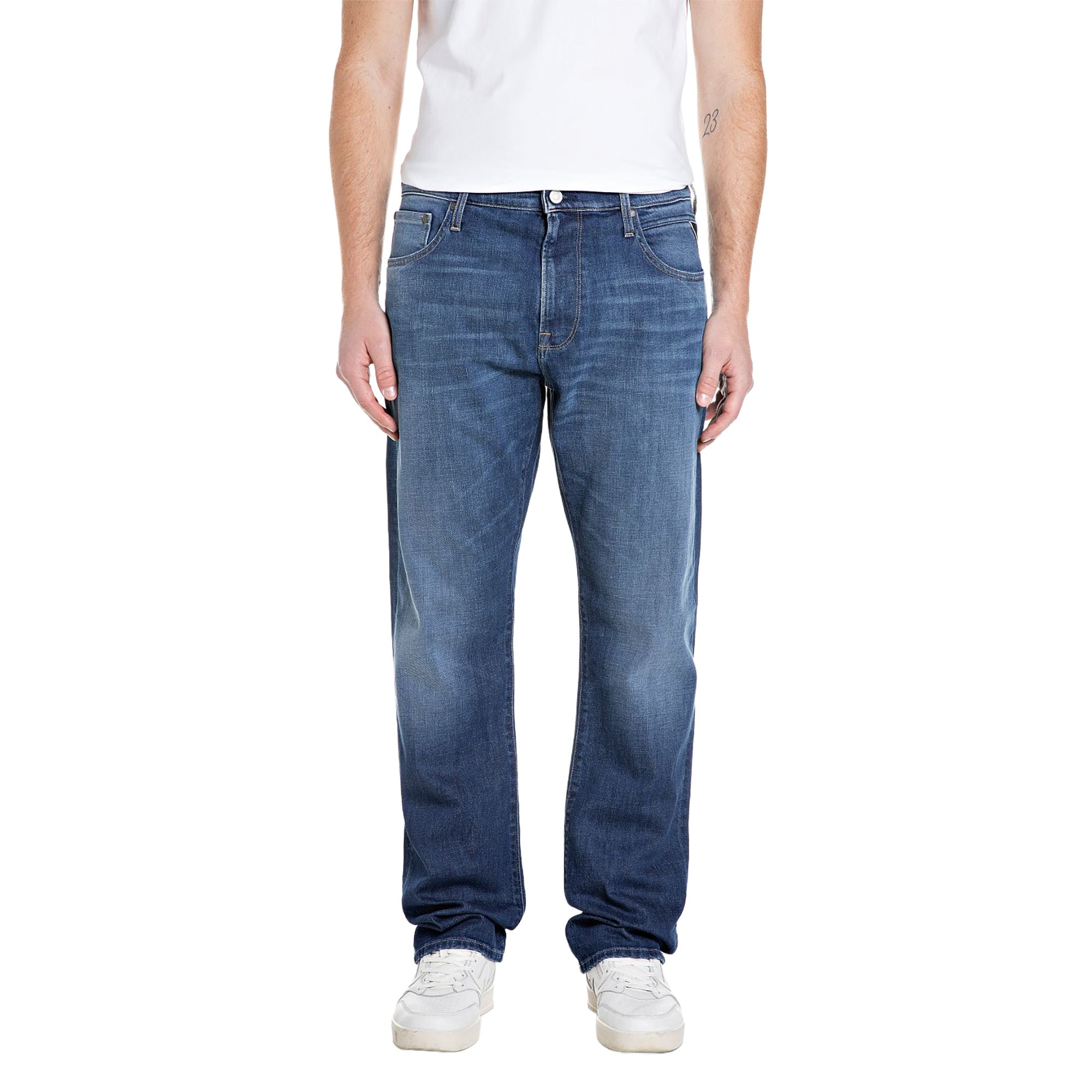 REPLAY Herren Jeans - AIDEEN, Stretch Denim, Länge 32, Straight Fit