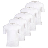 Real Madrid Men's T-Shirts, 5-Pack - U-Neck Undershirts, Cotton, Round Neck, Logo, Plain