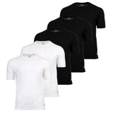 Real Madrid Men's T-Shirts, 5-Pack - U-Neck Undershirts, Cotton, Round Neck, Logo, Plain