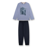 Sanetta Boys Pyjamas, long - teens, wolf print, single jersey, cotton