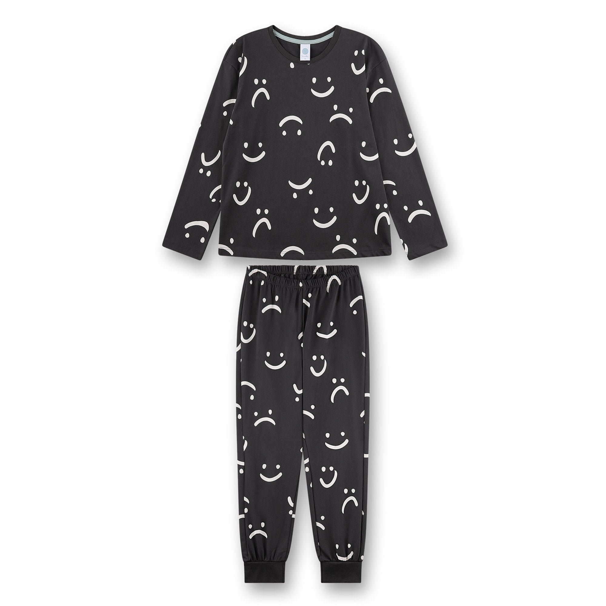 Sanetta Mädchen Schlafanzug, lang - Teens, Smiley-Allover , Single Jersey