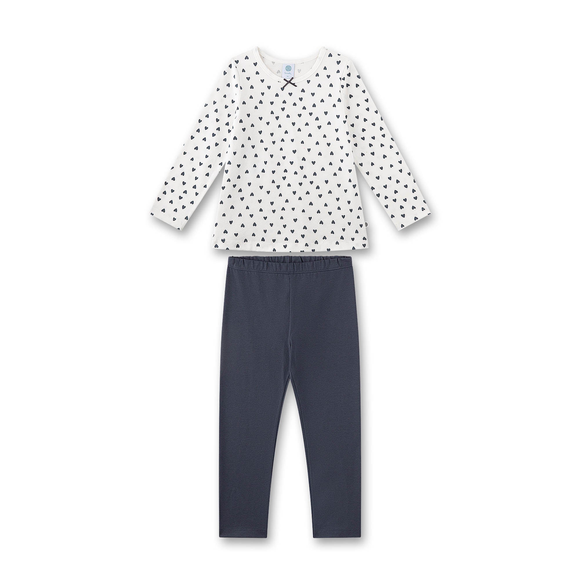 Sanetta Girls Pyjamas, Long Sleeve - Kids, Hearts, Single Jersey, Cotton