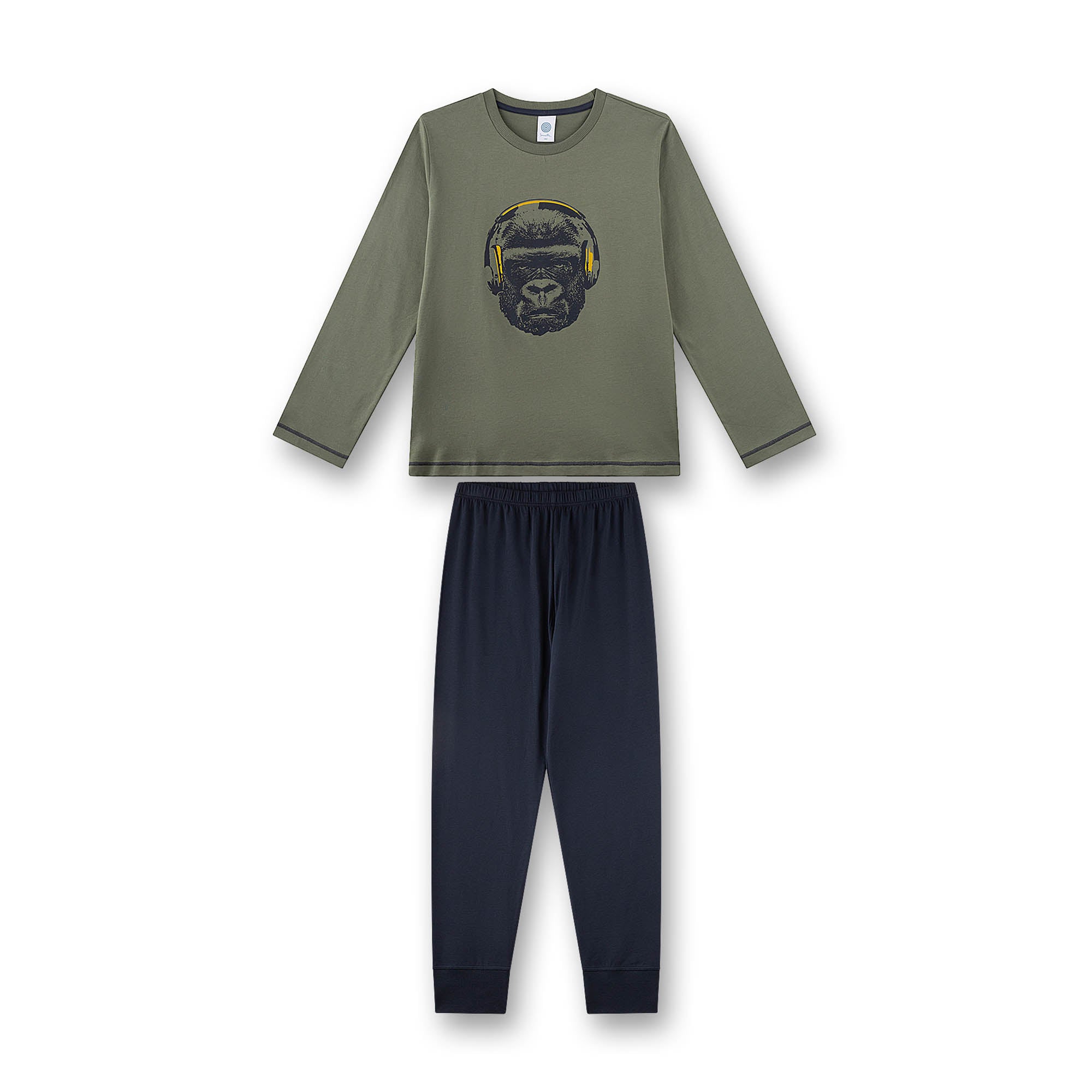 Sanetta Jungen Schlafanzug, lang -  Teens, Gorilla, Single Jersey, Baumwolle