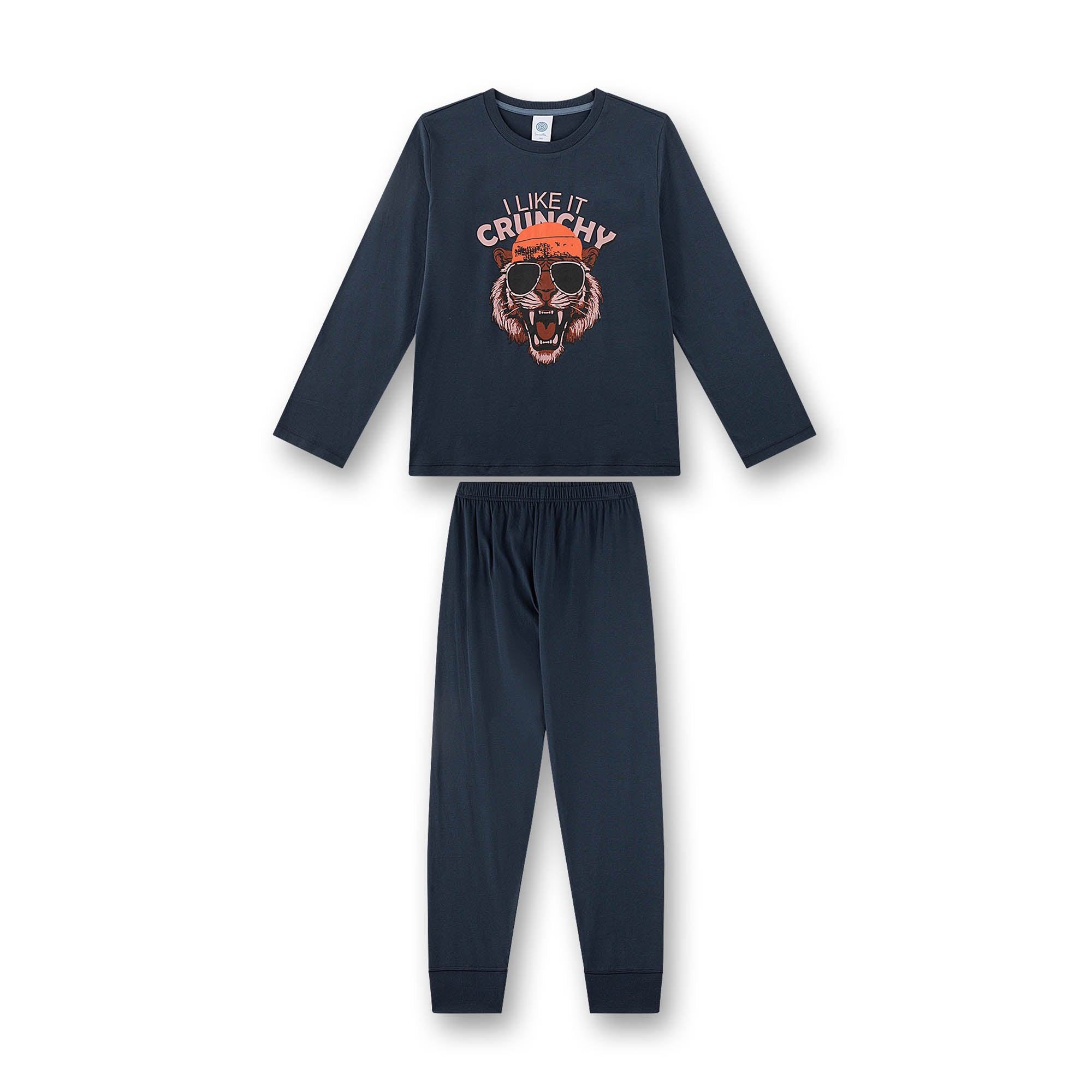 Sanetta Boys Pyjamas, Long - Teens, I like it crunchy, Lion, Single Jersey, Cotton