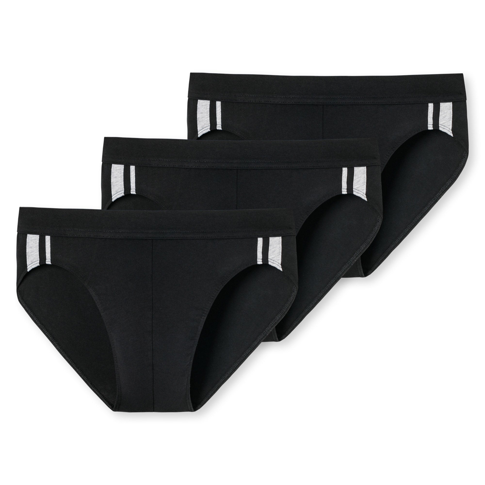 SCHIESSER Herren Slip 3er Pack - Rio Slip 95/5, Cotton Stretch, Seitenstreifen