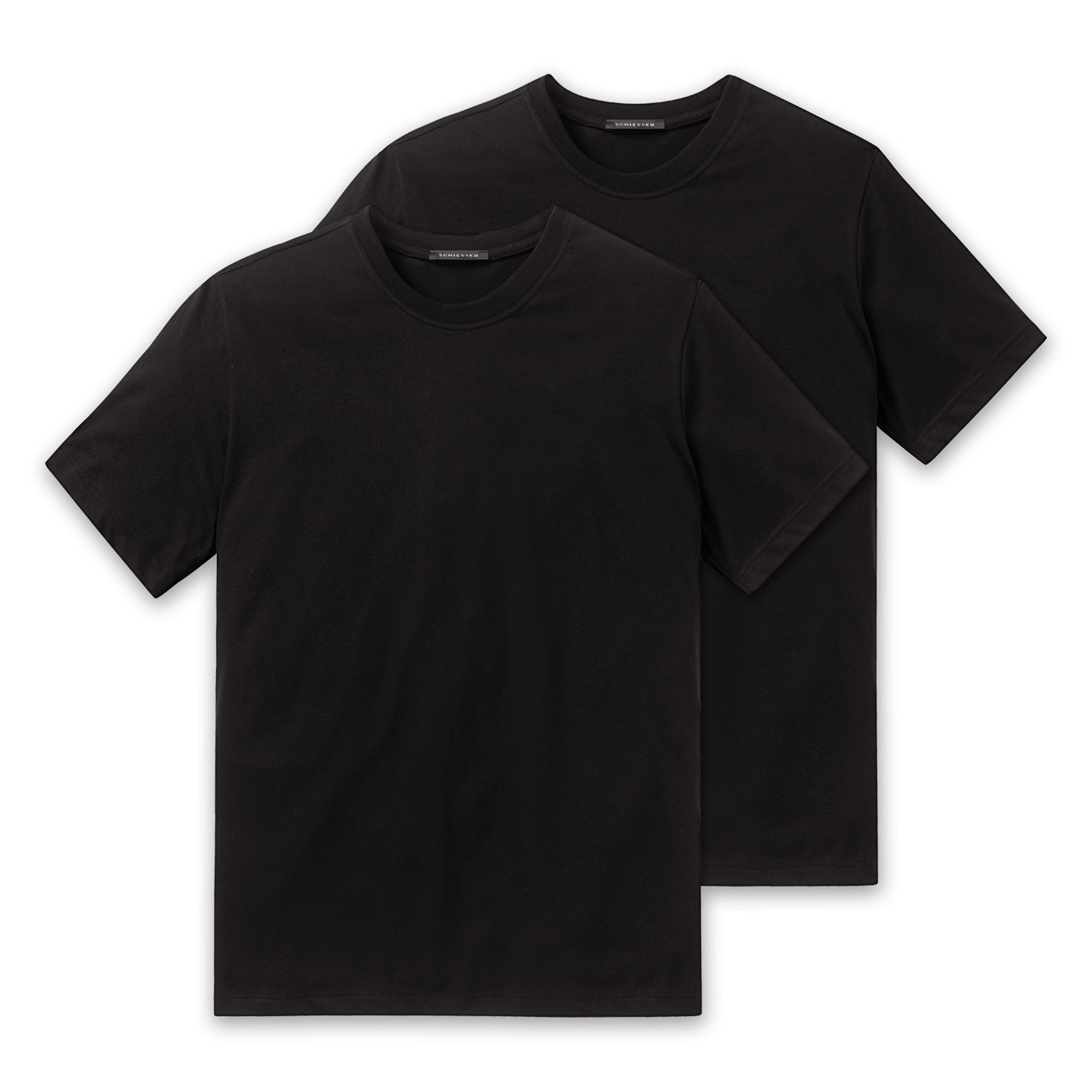 SCHIESSER Herren American T-Shirt 2er Pack - 1/2 Arm, Unterhemd, Rundhals