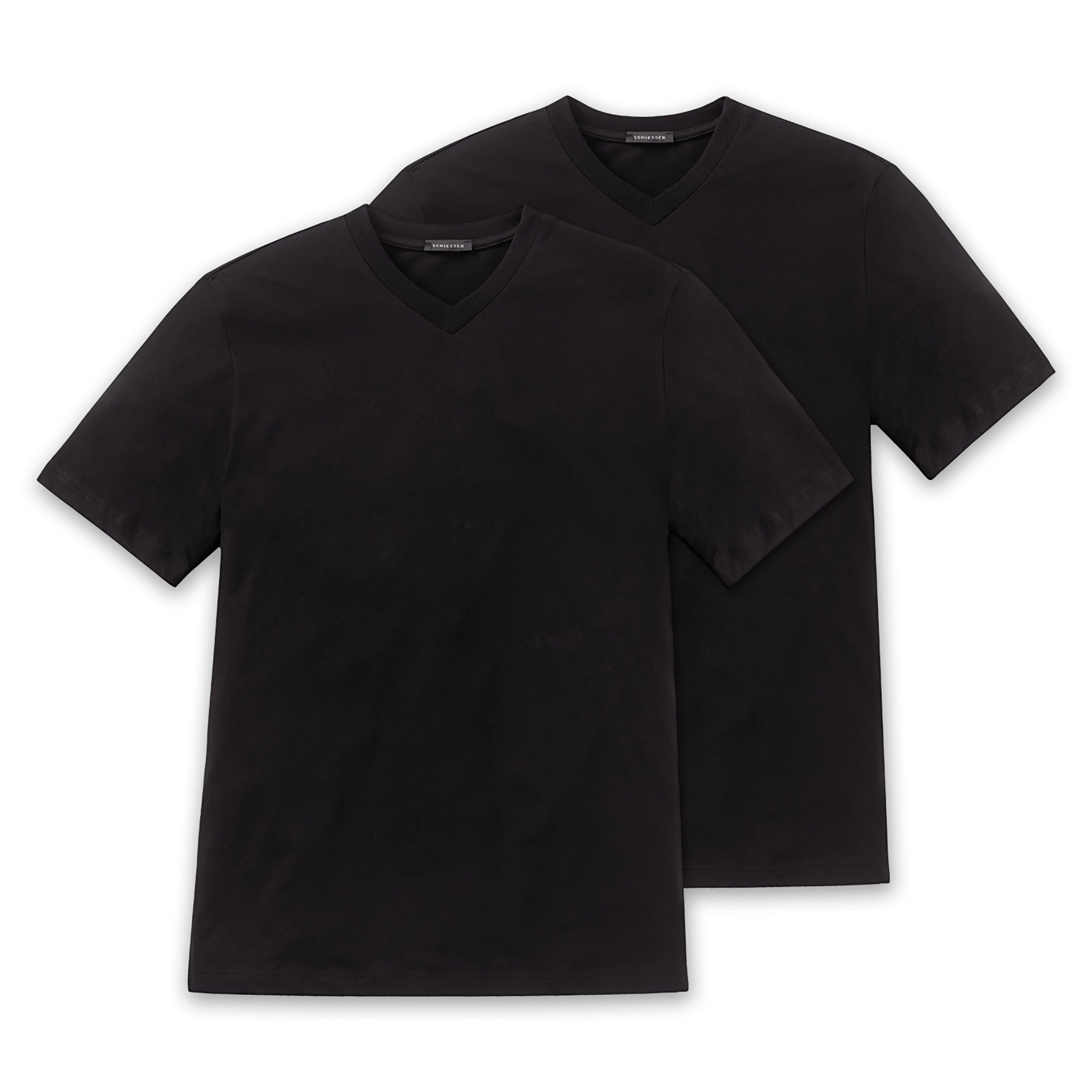 SCHIESSER Herren American T-Shirt 2er Pack - 1/2 Arm, Unterhemd, V-Ausschnitt