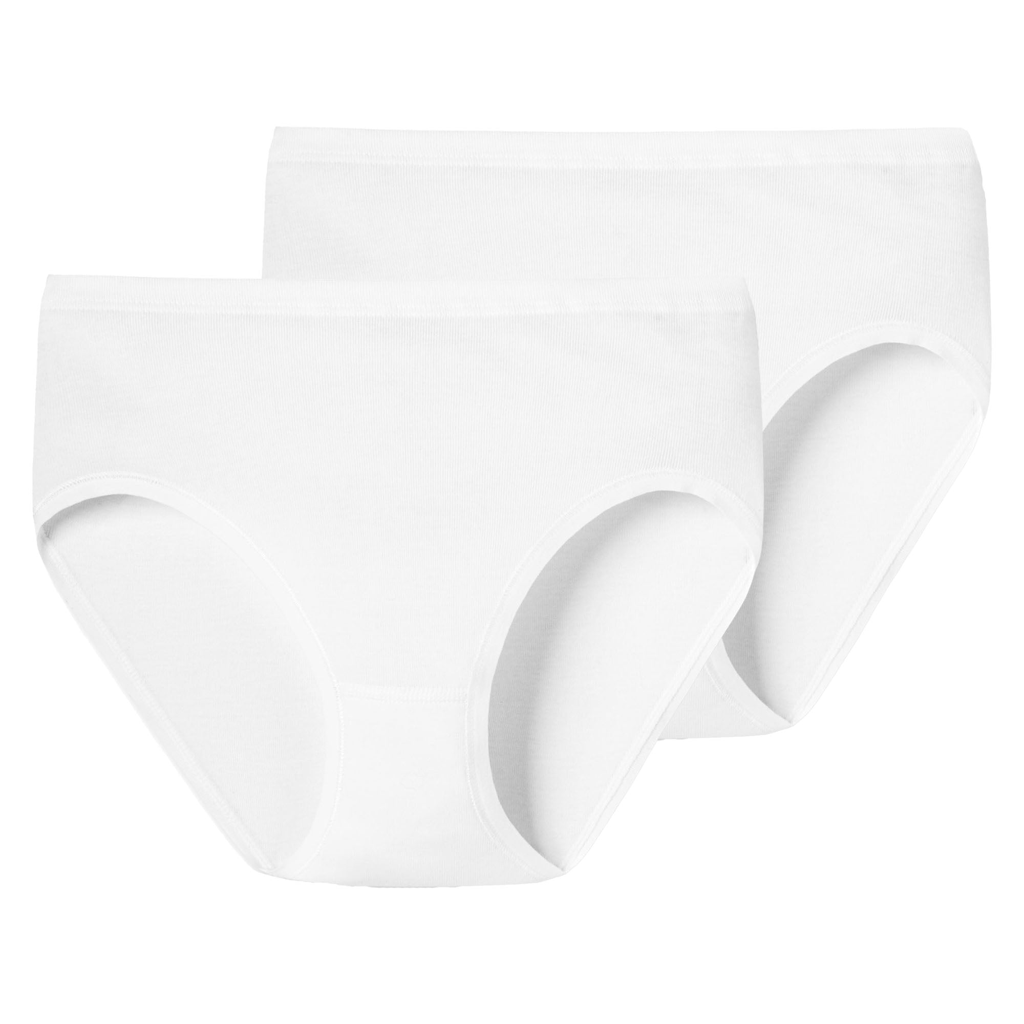 SCHIESSER Damen Hüftslip 2er Pack - Original Feinripp, Classic, Midi Slip, Weiß