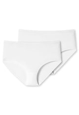 SCHIESSER Damen Slip 2er Pack - Midi-Slip, Cotton Stretch, uni