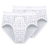 SCHIESSER Herren Slip 2 PACK - Sportslip, Essentials Feinripp, Karo-Print, S-XXL