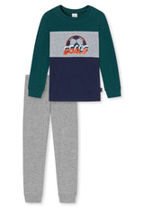 SCHIESSER Jungen Schlafanzug Set 2-tlg, lang. - Fußball, Kinder, Bio-Baumwolle