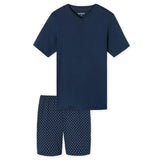SCHIESSER men's pyjamas, short - Casual Essentials, V-neck, cotton