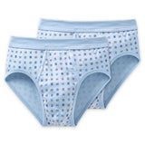 SCHIESSER Herren Slip 2 PACK - Sportslip, Essentials Feinripp, Karo-Print, S-XXL