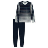 SCHIESSER Women Pajamas, long - terrycloth, cuffs, striped