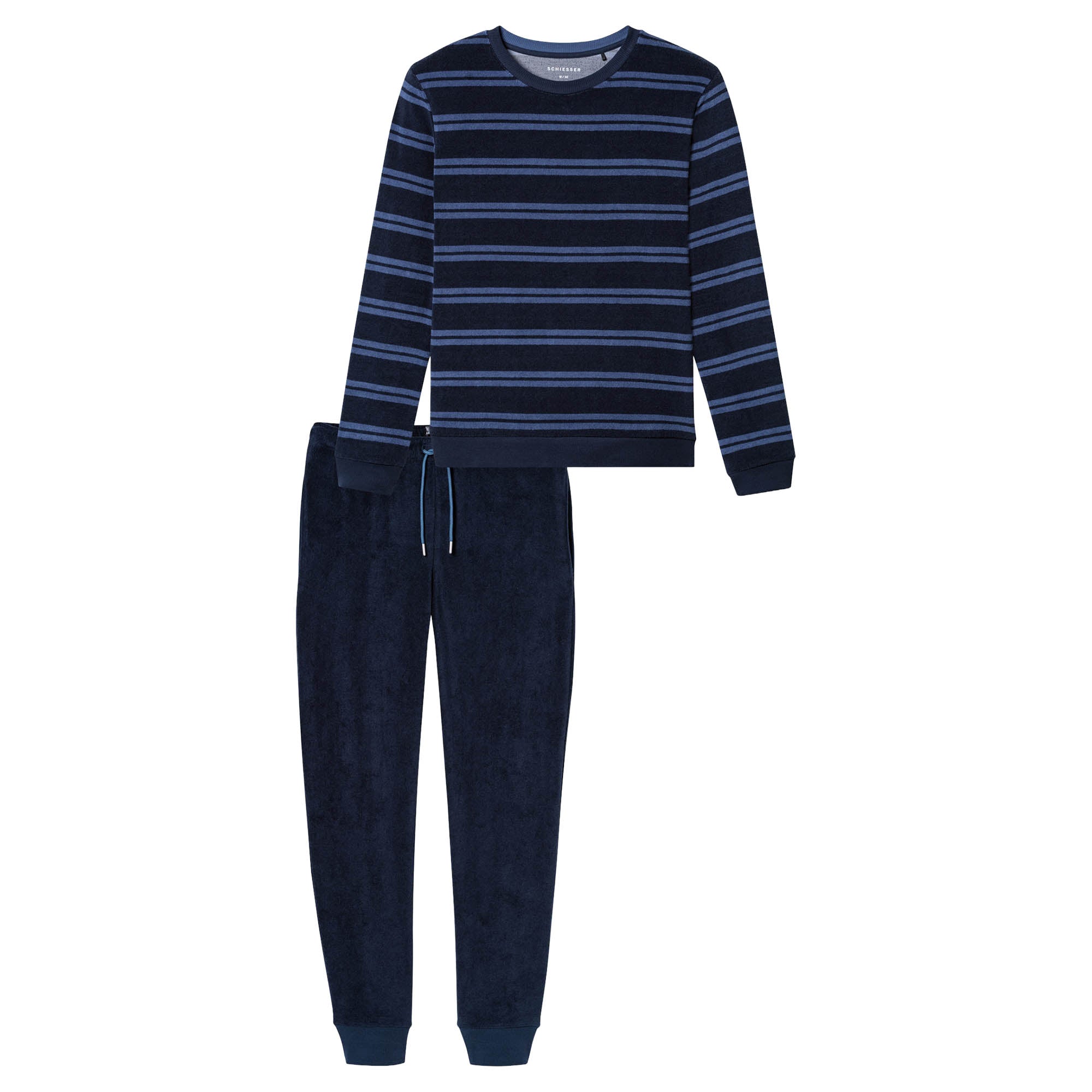 SCHIESSER Men Pyjamas, long - terrycloth, cuffs, striped