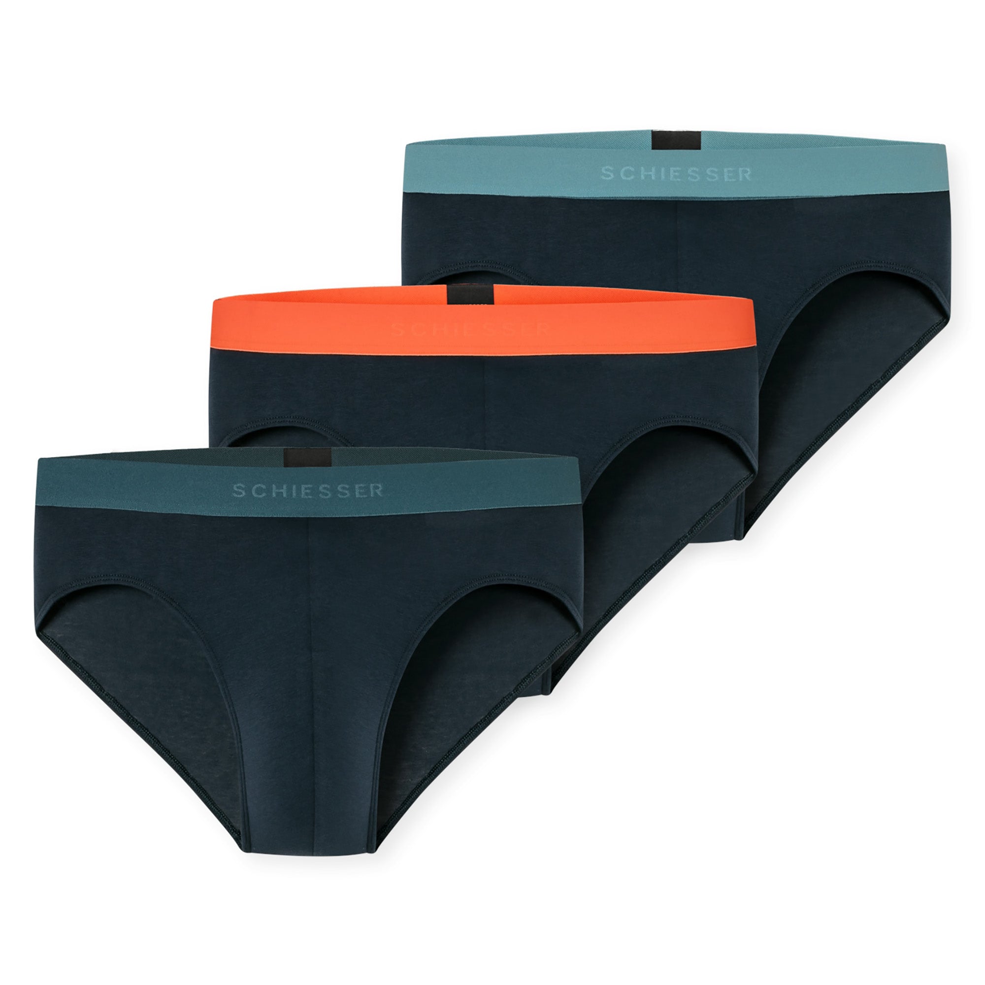 SCHIESSER Herren Rio-Slip 3er Pack - Serie "95/5", Kontraststreifen