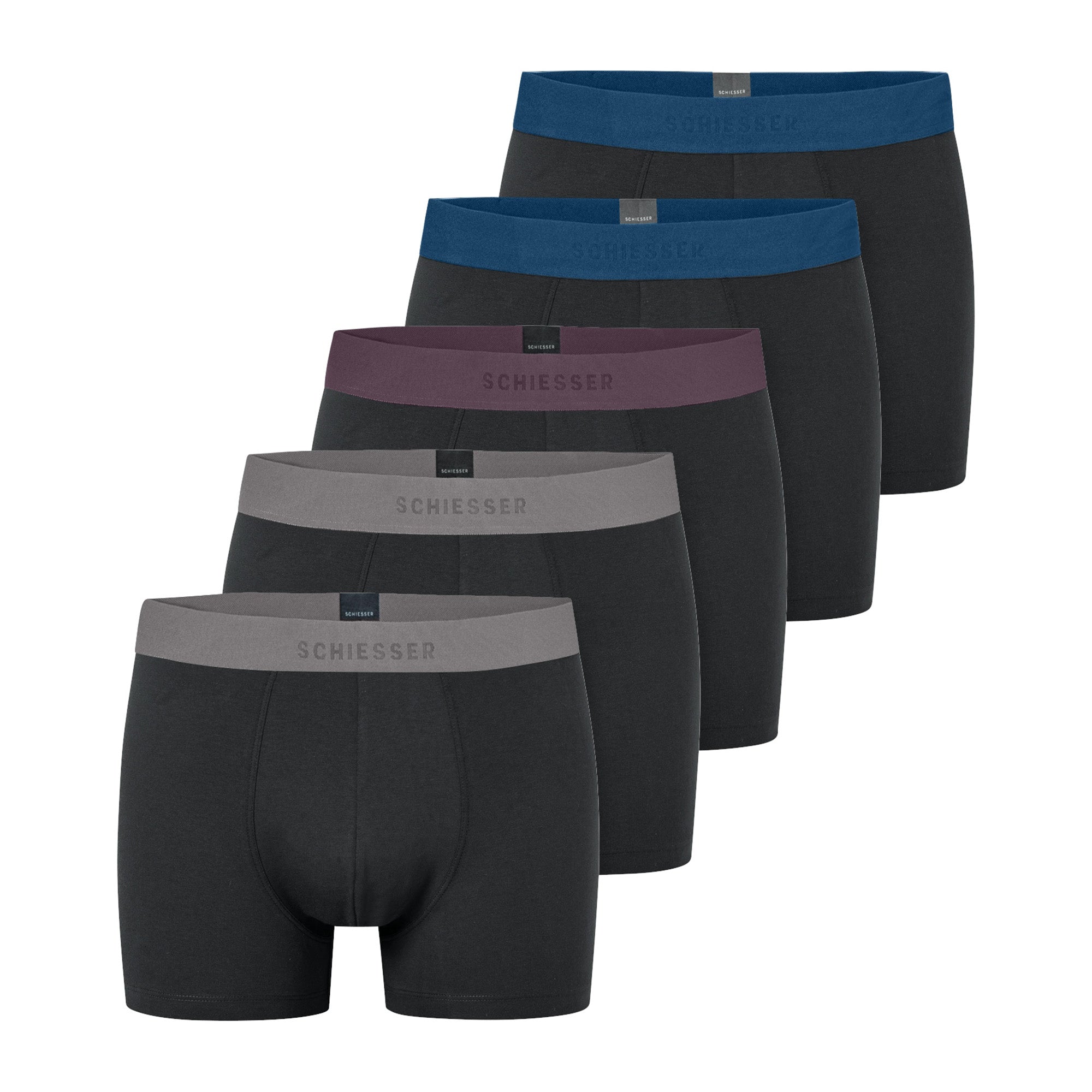 SCHIESSER Herren Boxershorts, 5er Pack - Serie "95/5", Unterhose, Logobund