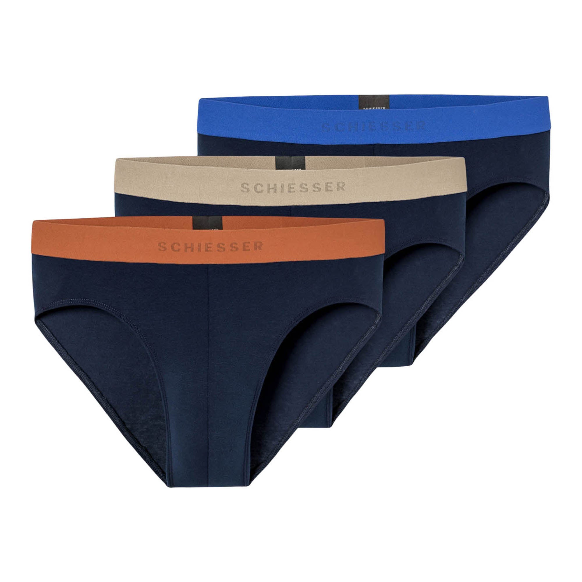 SCHIESSER Herren Rio-Slip 3er Pack - Serie "95/5", Kontraststreifen