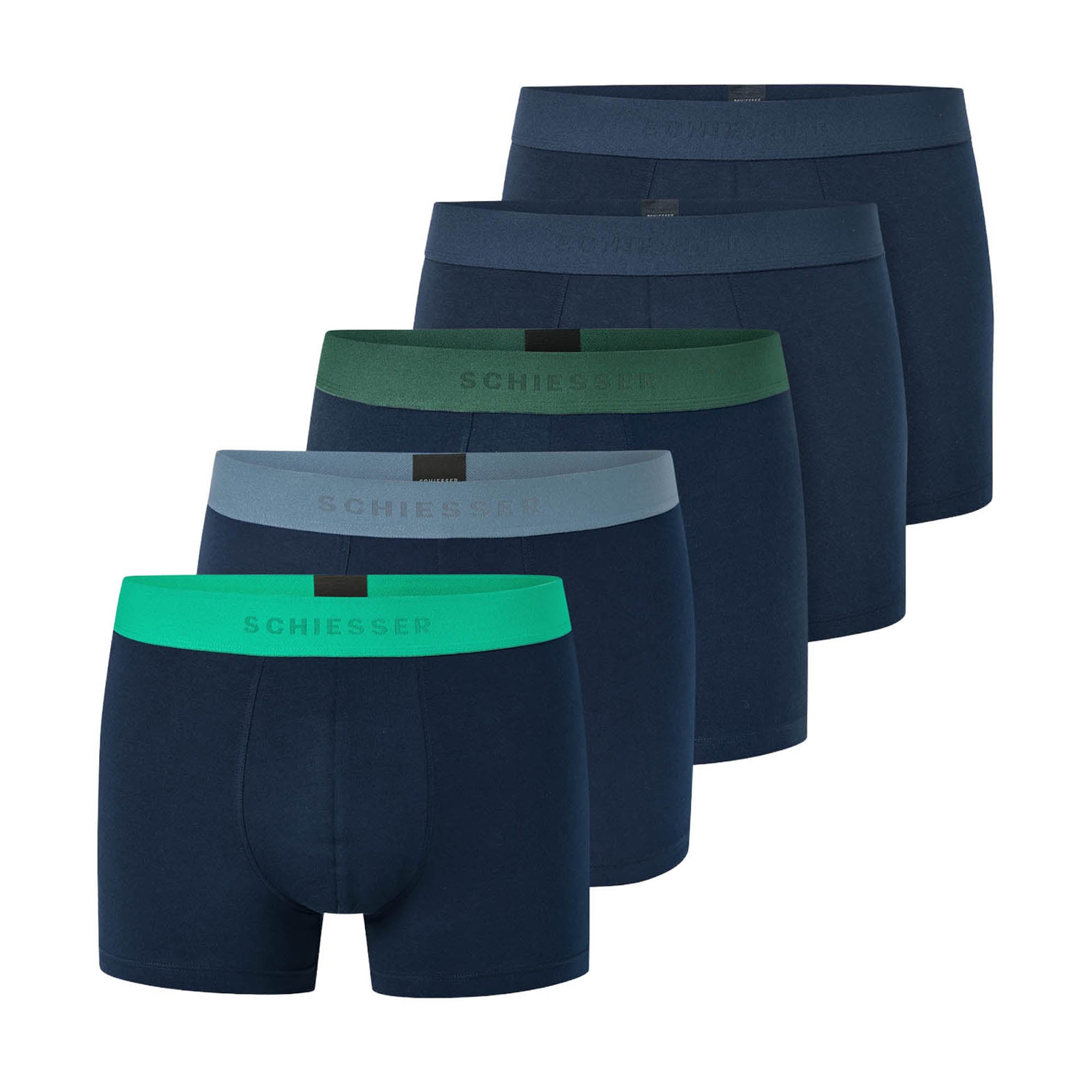 SCHIESSER Herren Boxershorts, 5er Pack - Serie "95/5", Unterhose, Logobund