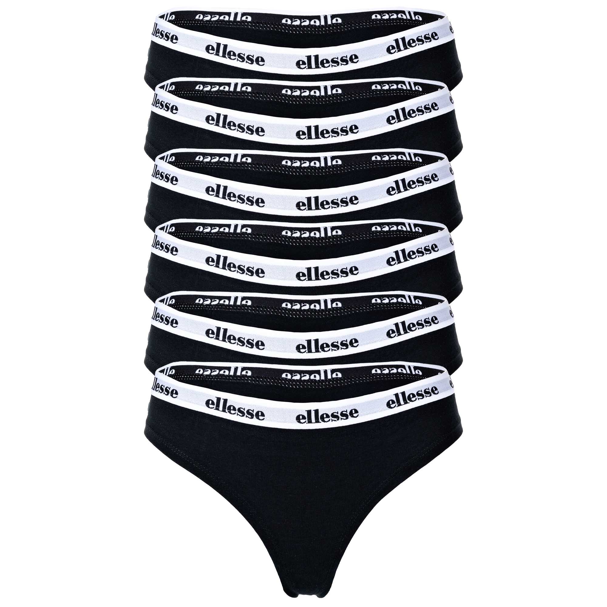 ellesse Damen Strings, 6er Pack - HILLAR, Unterwäsche, Cotton Stretch, Logobund