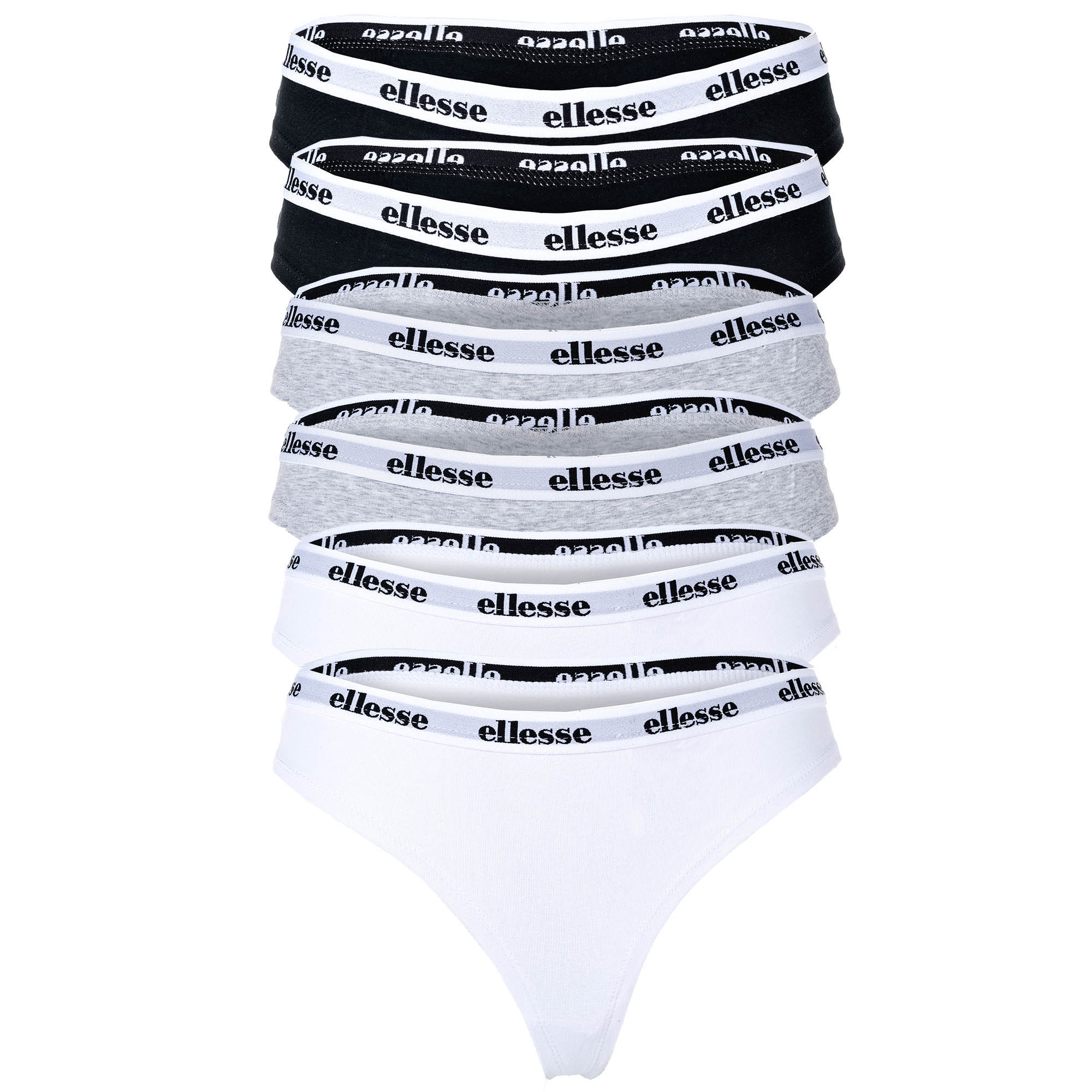 ellesse Damen Strings, 6er Pack - HILLAR, Unterwäsche, Cotton Stretch, Logobund