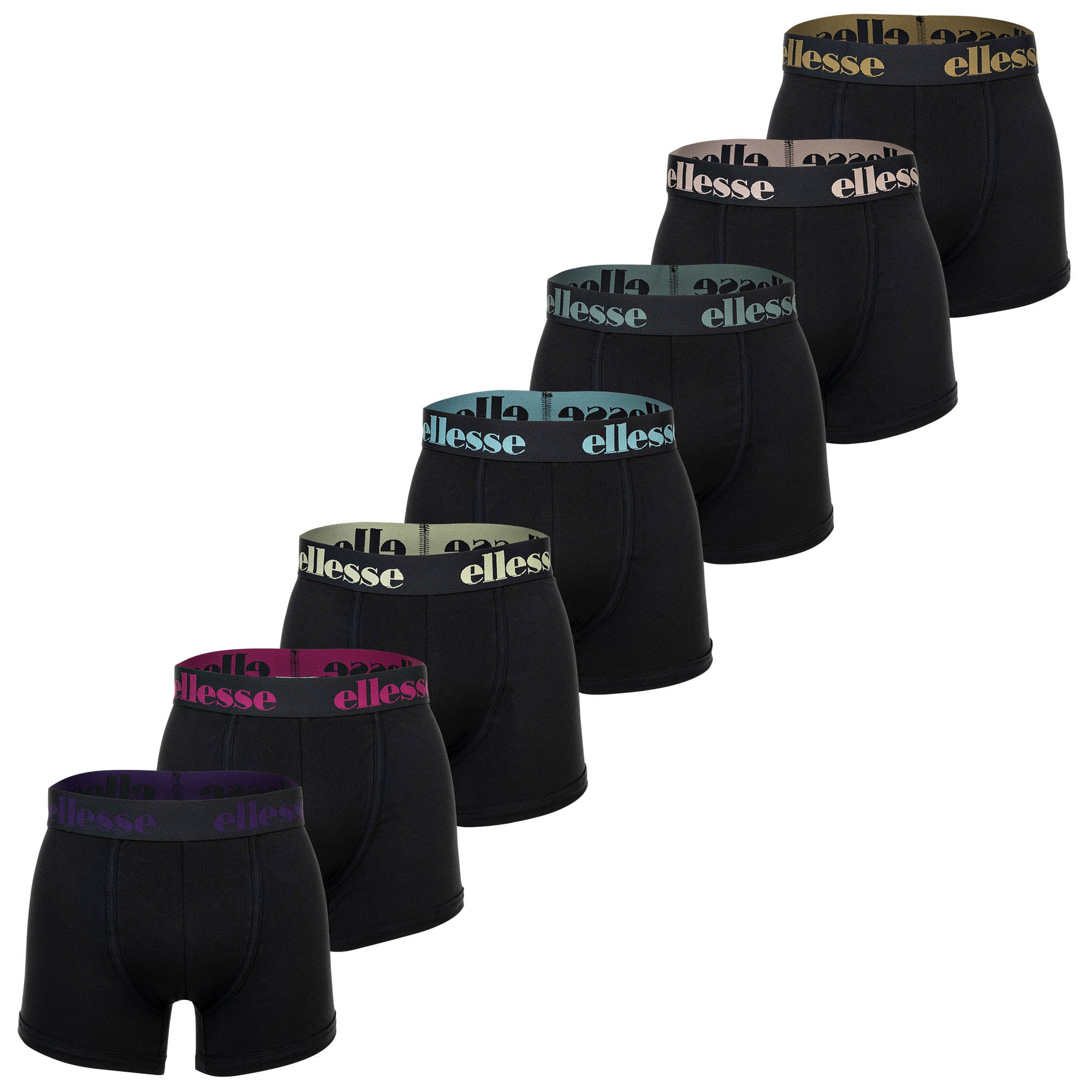 ellesse Herren Boxer Shorts, 7er Pack - Yema 7 Pack Boxer Shorts, Logo, Cotton Stretch
