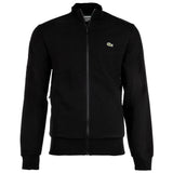 LACOSTE men's sweat jacket with stand-up collar - zip, brushed fleece, cotton blend