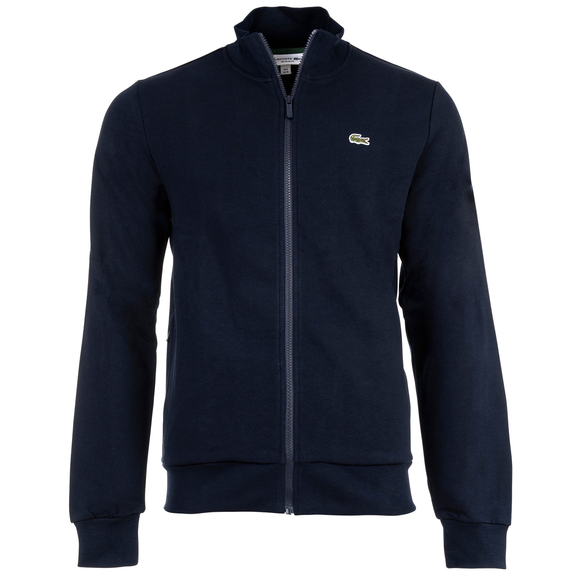 LACOSTE men's sweat jacket with stand-up collar - zip, brushed fleece, cotton blend
